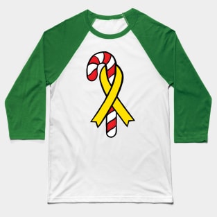 Candy cane awareness ribbon (Yellow) Baseball T-Shirt